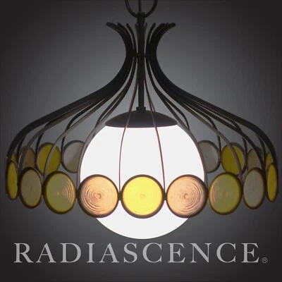 LIGHTCRAFT ATOMIC PARASOL CAGE SWAG PENDANT SCULPTURE CEILING LAMP Lightolier - Image 1 of 4