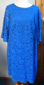 NEU Lauren Ralph Lauren Größe 16 Illusion Amerson Spitzen Etuikleid gewellter Saum - Bild 1 von 8