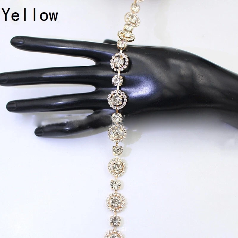 5 Yard Crystal Diamante Rhinestone Chain Trim Applique Wedding Sewing Craft DIY - Image 1 of 4