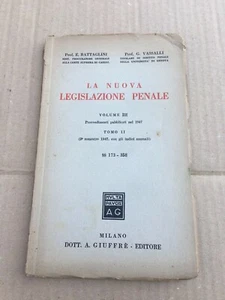 The Nuova Criminal Legislation 1947 Babu Vassalli Ed.giuffrè Old Book - Picture 1 of 5