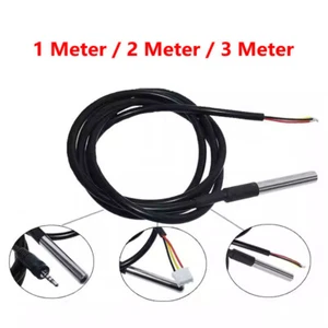 DS18B20 Waterproof Probe Temperature Sensor Digital Thermometer 1M/2M/3M Cable - Picture 1 of 14