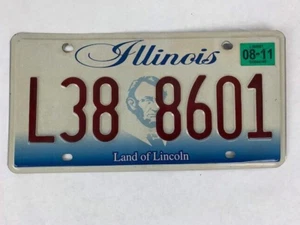 2006-2015 Illinois PASSENGER License Plate L38-8601 Land Of Lincoln 8-11 Sticker - Picture 1 of 2