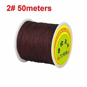 50 Meters Nylon String Chinese Knotting Thread 0.8mm Braid Rattail Cord Rope 