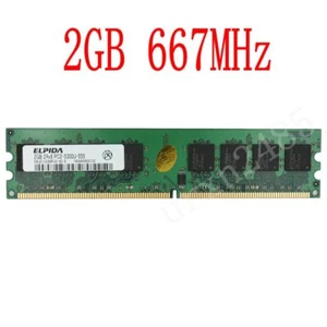 For Elpida 2GB PC2-5300 DDR2 667MHz 240Pin DIMM Desktop Computer Intel PC Memory - Picture 1 of 7