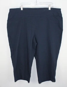 RUBY RD. Women's Blue Pull-on Hi-rise Capri Pants Plus Size 22W Stretch Rayon - Picture 1 of 6