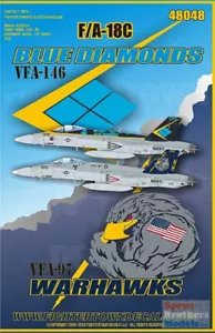 FTD48048 1:48 Fightertown Decals F-18C Hornet VFA-146 Blue Diamonds VFA-97 - Picture 1 of 2