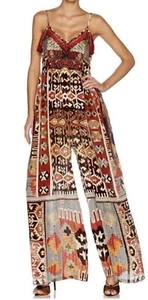 CAMILLA Pilgrim Weaving Gathered Wide Leg Jumpsuit sz 2 - Picture 1 of 8