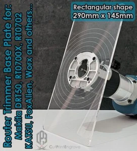Placa base de enrutador rectangular para Makita DRT50 RT0700X RT0702 KATSU 145x290 mm - Imagen 1 de 6