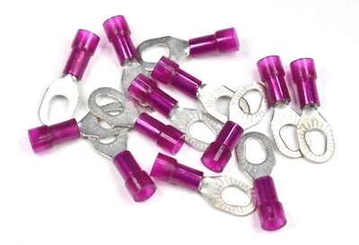 MVP 100 Red 18-22 AWG Gauge Nylon Insulated Multi Stud Ring Terminals #6 #8 #10 - Image 1 of 2