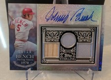 2021 Topps Sterling Johnny Bench  Bat/Jersey Relic On Card Auto 6/10 Reds