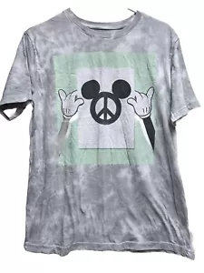 Disney Adult Unisex Shirt Short Sleeve Tie-dye Peace Sign Mickey Mouse Hands Sm - Picture 1 of 5