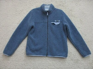 Columbia Sweater Extra Large Youth Blue Full Zip Sherpa Fleece Logo Girls YXL - Picture 1 of 16