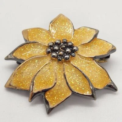 Broche Colgante Convertible Poinsettia Avon Blanco Navidad Oro Prendedor Joyería 1987 Foto 1 de 4