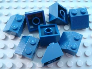 LEGO Lot of 8 Dark Blue 2x2 Roof Slope Pieces City Creator Building Toys - Picture 1 of 1