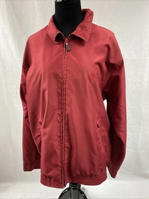 Chaps Ralph Lauren Jacket Large Zip Maroon Plaid Lining Corduroy Collar Men’s - Image 1 of 4