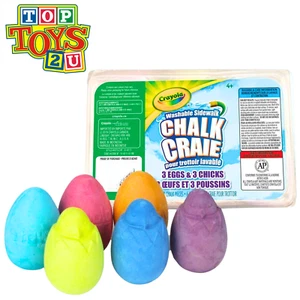 Huevos de tiza lavables Crayola en la acera - Paquete de 6 - 3 huevos y 3 pollitos - Imagen 1 de 7