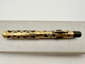 CONKLIN CRESCENT #2 GF FILIGREE OVERLAY FOUNTAIN PEN EF 14K BUTTER FLEX - Picture 1 of 13