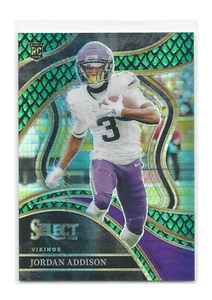 Jordan Addison 2023 Panini Select Club Level #254 (RC) Dragon Scale Prizm 34/70 - Picture 1 of 2