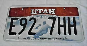 UTAH License Plate "Life Elevated Greatest Snow on Earth Skier 2015 E92 7HH - Picture 1 of 2