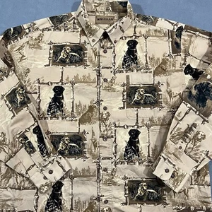 Magellan Sportswear Hunting Dogs Shirt Mens Large Beige Labrador Cowboy Western - Picture 1 of 7