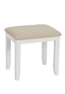 Province White Dressing Table Stool Cushioned Fabric Seat for Vanity Unit - Picture 1 of 8