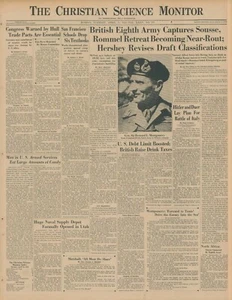 April 13, 1943 WWII Original Int. Newspaper - BRITISH 8TH CAPTURES SOUSSE ROMMEL - Picture 1 of 2