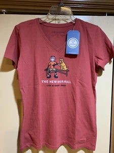Camiseta trituradora Life is Good para mujer 100 % algodón "The New Normal 2020" talla S - Imagen 1 de 4