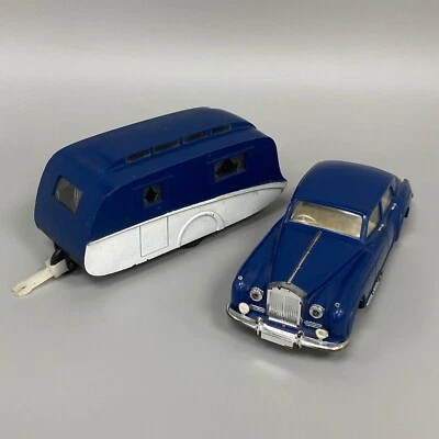 Ok Toys Plastica Auto E Rimorchio Rolls Royce Caravan Vintage da Collezione - Immagine 1 di 4