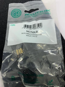 Neutrik 7 Pin NC7MX-B Male XLR Connector Black Body Gold Pins Pro Mic Plug - Picture 1 of 3