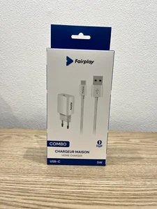 Fairplay - Chargeur 5w USB-C Smartphone adapt + cable 1m - Photo 1/3