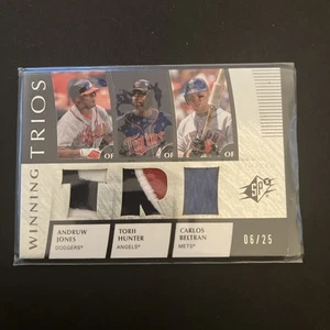 2008 SPx Winning Trio's Triple Jersey A. Jones/T. Hunter/C. Beltran #06/25 - Picture 1 of 3