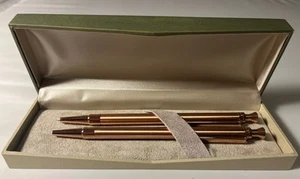 Lavender Rose Gold Push Button Ballpoint Pen & Pencil Set AP2395 CO - Picture 1 of 8