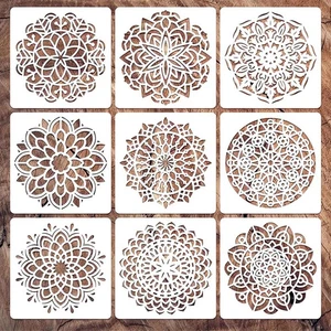 Mandala Stencils for Painting, Small Diwali Rangoli 4 inch, round pattern  - Picture 1 of 7