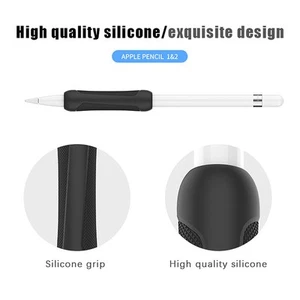 Housse de protection antidérapante Pen Grip compatible Apple Pencil 1/2 génération silicone - Photo 1/18