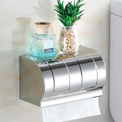 1Pc Porta carta da bagno Pratica scatola di carta in rotolo per la casa Argento - Immagine 1 di 4
