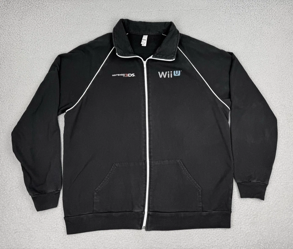 Chaqueta Nintendo WII U 3DS Para Hombre XL Negra Cremallera Completa Videojuegos Promo Algodón Foto 1 de 4