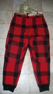 Vintage Woolrich Buffalo Plaid Hunting Double Knee Pants w/Suspenders 34x30 " - Picture 1 of 5