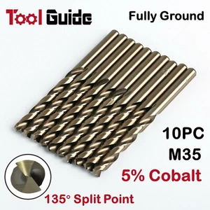 1-13mm 10 PC Metric HSS Drill Bit, Set M35 5% Cobalt Drilling on Stainless Steel - Picture 1 of 3