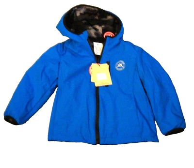 ZeroXposur Boys Size XS (4/5) Blue zip up hooded jacket with faux fur lining NWT - Image 1 of 2