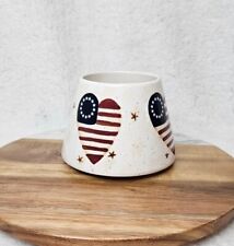 Home Interiors Patriotic American USA Flag Hearts Stars & Strips Candle  Shade