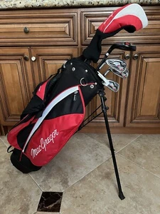 MacGregor Tourney MT Jr Left Handed Red Kids 6 Pc Golf Set w/ Stand Bag - Picture 1 of 18