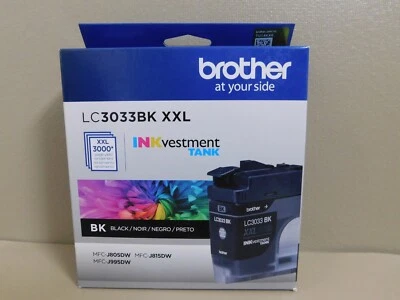 Brother LC3033BK XXL Black INKvestment Ink Tank Cartridge Genuine EXP 02 2026 - Image 1 of 4