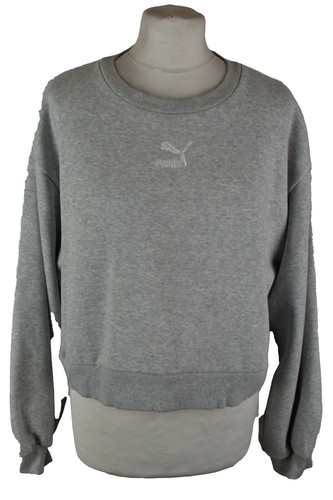 Maglione girocollo grigio PUMA taglia L donna pullover crop felpa outdoor