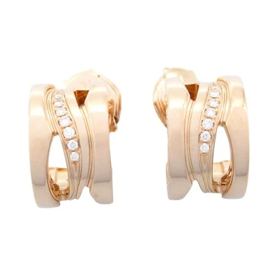 Pendientes perforados BVLGARI B-zero1 diamante oro rosa 18KPG usados mujer Foto 1 de 4
