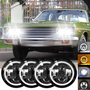 4PCS 5 3/4 5.75" Round GLASS LED Headlights Hi/Lo For 1959-1974 Dodge Coronet A+ - Picture 1 of 14