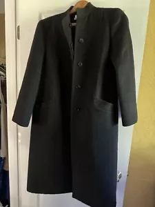 Abrigo Lanerie Agnona Altuna Alpaca/Lana Para Mujer Talla 12 Hecho en Italia Negro - Imagen 1 de 16