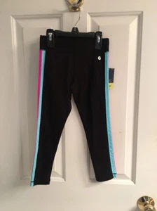 NWT-Girls Xersion Black With Side Stripe Athletic Legging-Size Small 4 - Picture 1 of 12