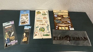 Mixed Lot Of 5 New Fishing Scrapbooking Stickers Pkgs Jolee’s + More   🎣 🐟 - Picture 1 of 8