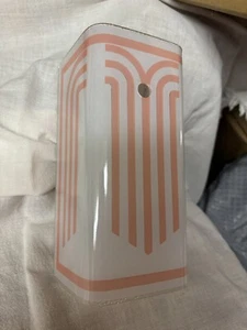 Vintage MCM Pink Bathroom Vanity Replacement Cover Wall Light Glass White 7.5” - Picture 1 of 9