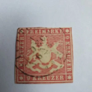 Briefmarken Altdeutschland Württemberg Michel Katalog NR.9a 9Kreuzer - Bild 1 von 2